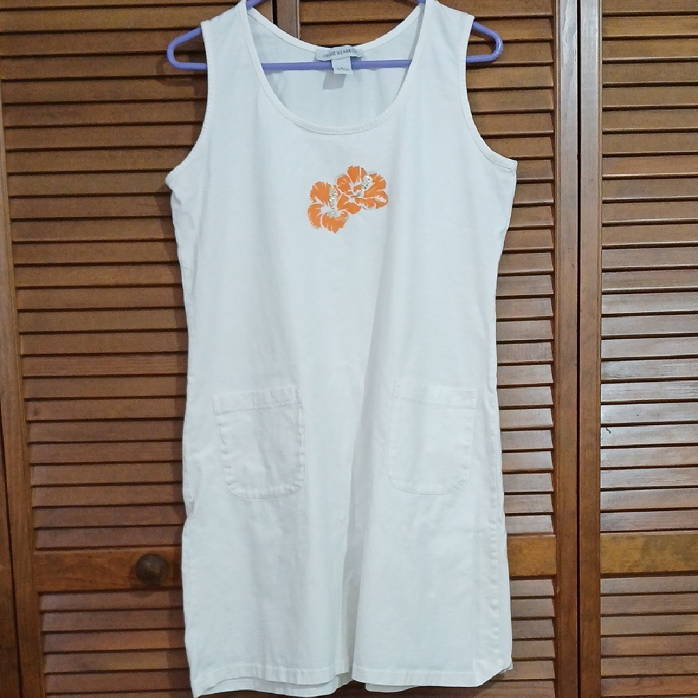 White Floral Swim Coverup